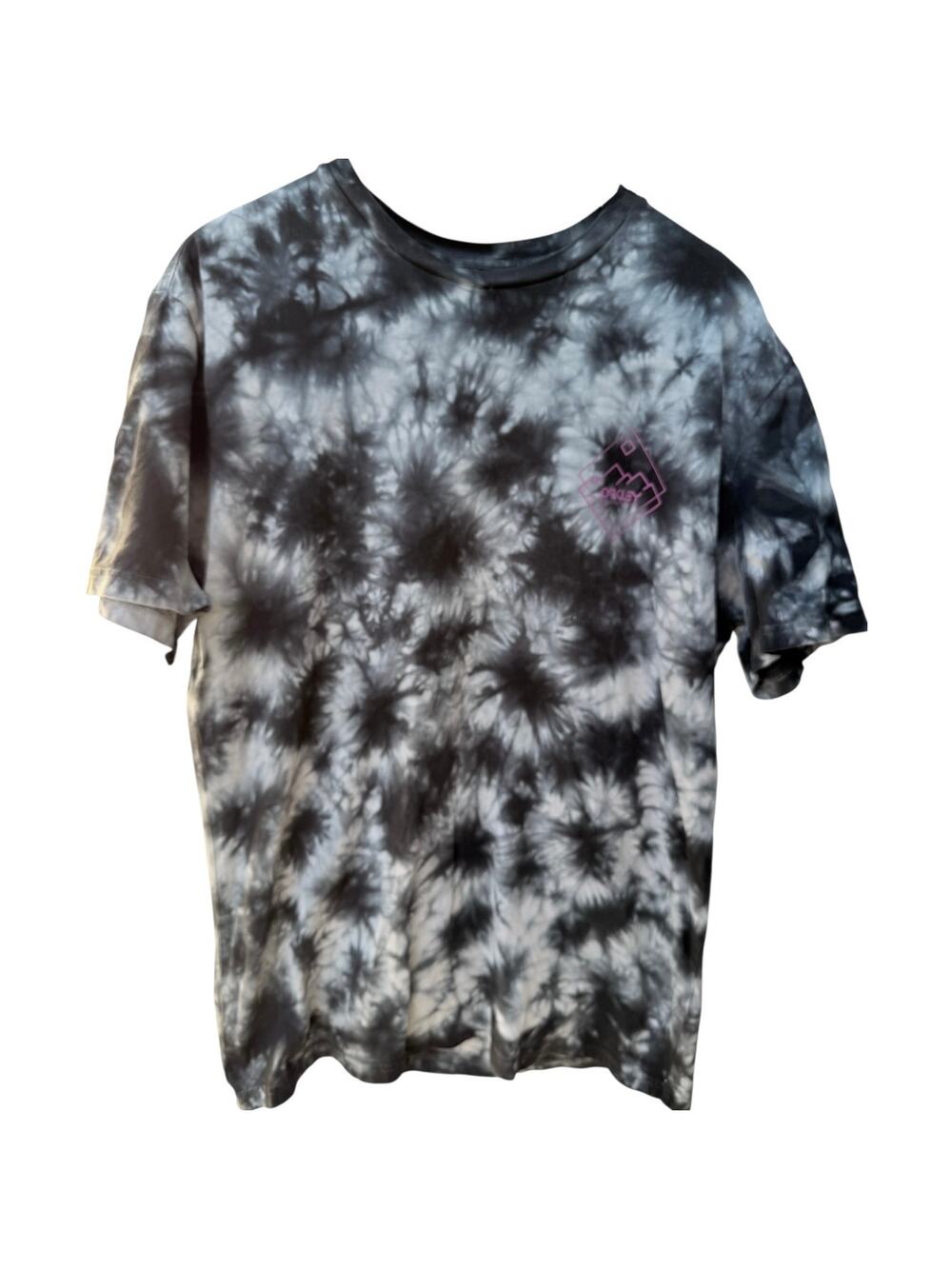 Oakley Tie Dye Graphic T Shirt Mens Large Black Gray Pink Logo Tee